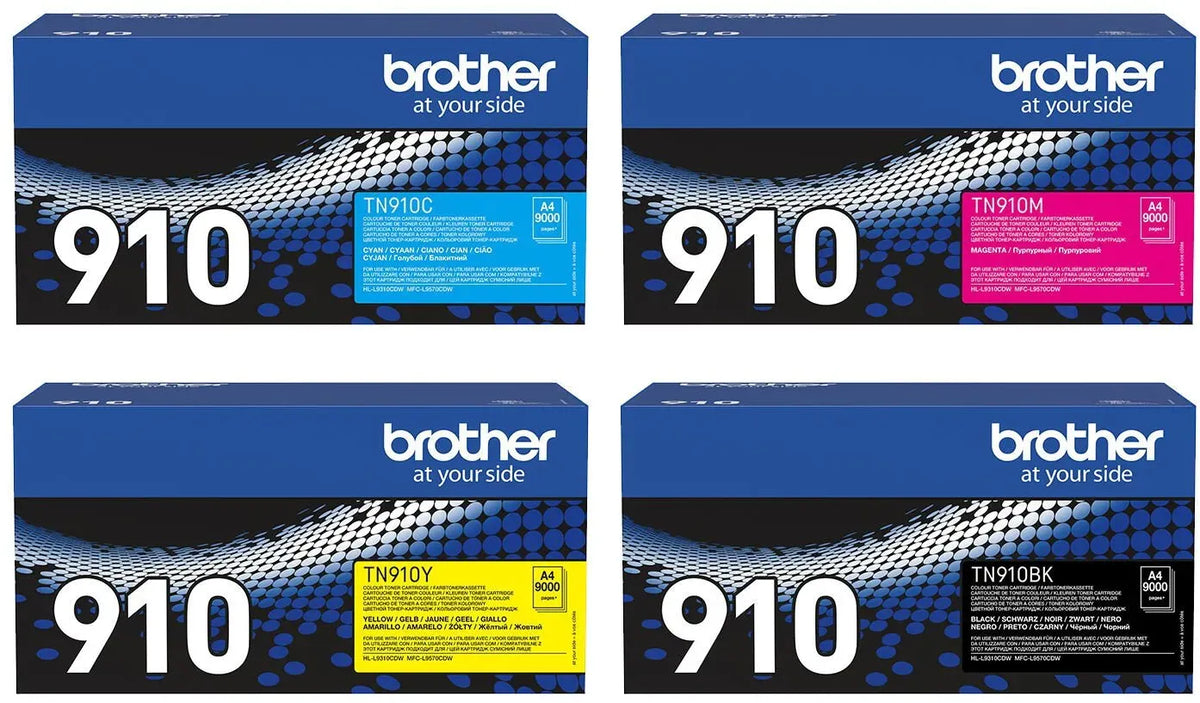Brother TN-910 Toner Multipack Schwarz / Cyan / Magenta / Gelb (4 Stück) – EAN 4260473782315