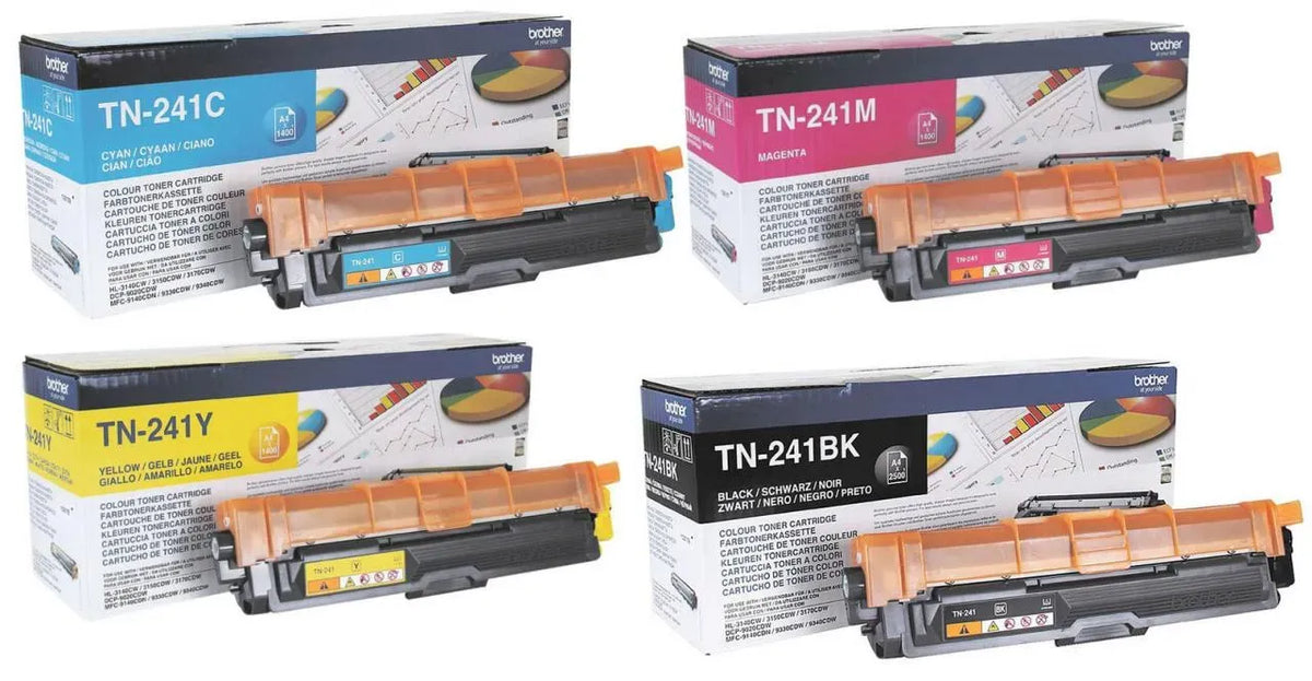 Brother TN-241 Toner Multipack Schwarz / Cyan / Magenta / Gelb (4 Stück) – EAN 4260357033304